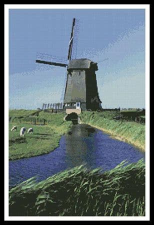 Windmill Photo by Artecy printed cross stitch chart